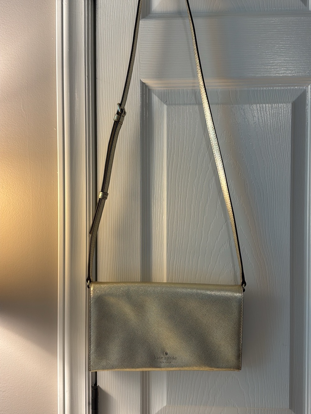 kate spade Metallic Gold Crossbody Wallet